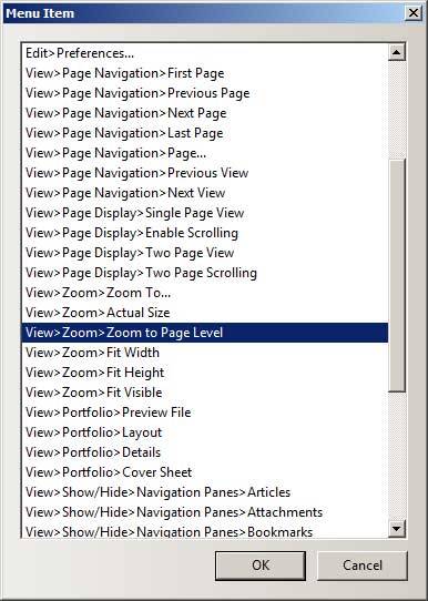 Menu Item Dialog